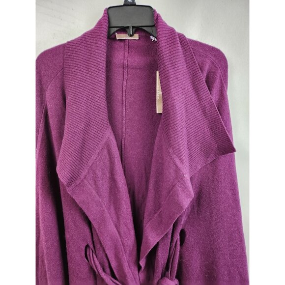 Cullen Womens Poncho Cardigan One Size Purple Wool Cashmere Timeless Sweater NWT - Picture 2 of 10